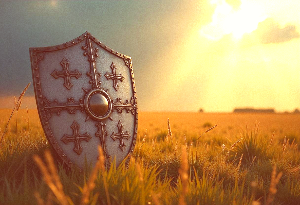 Displays Psalm 3:3 which reads: But thou, O Lord, art a shield for me; my glory, and the lifter up of mine head.