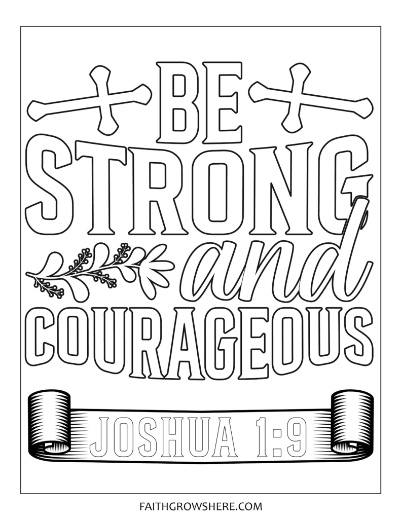 Bible verse coloring pages - Joshua 1:9 Be strong and courages